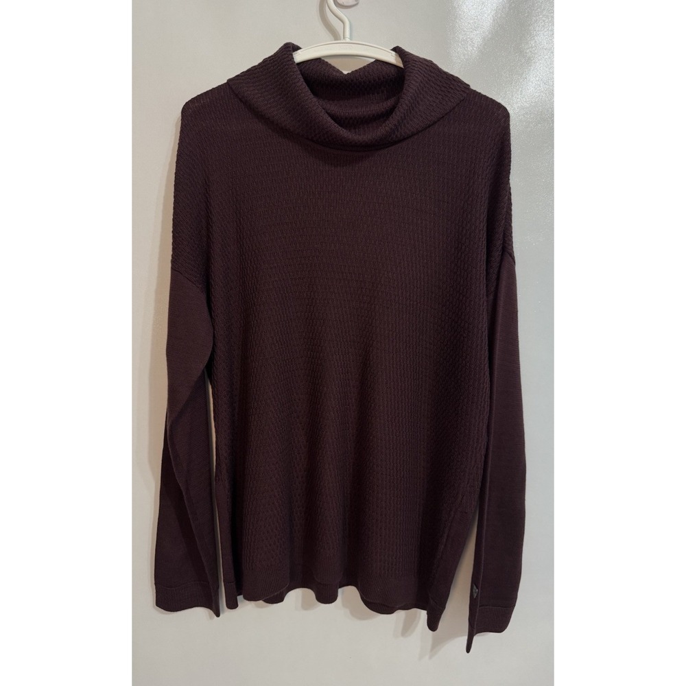 KUHL XL Women's Lilah Pullover Sweater Wine Burgundy Cowl Neck Wool Blend NWT